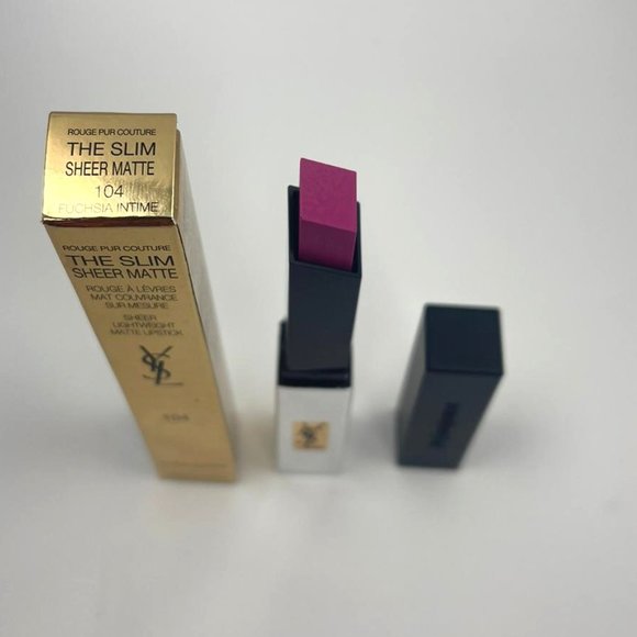 YSL The Slim Sheer Matte Lipstick 104 Fuchsia In Time BRAND NEW - Picture 3 of 4